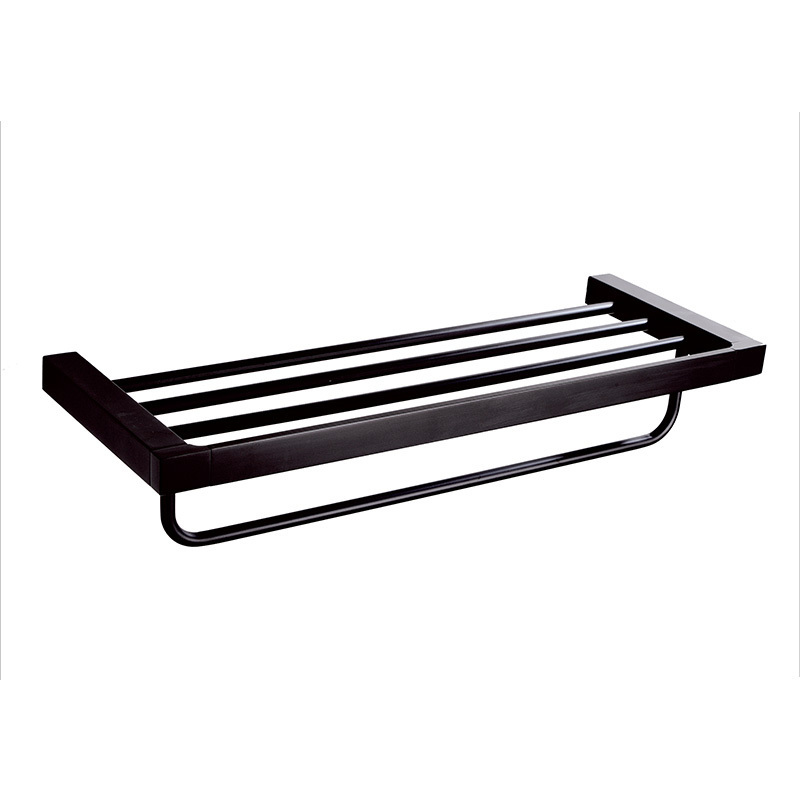 bathroom accessory  brass black towel rack