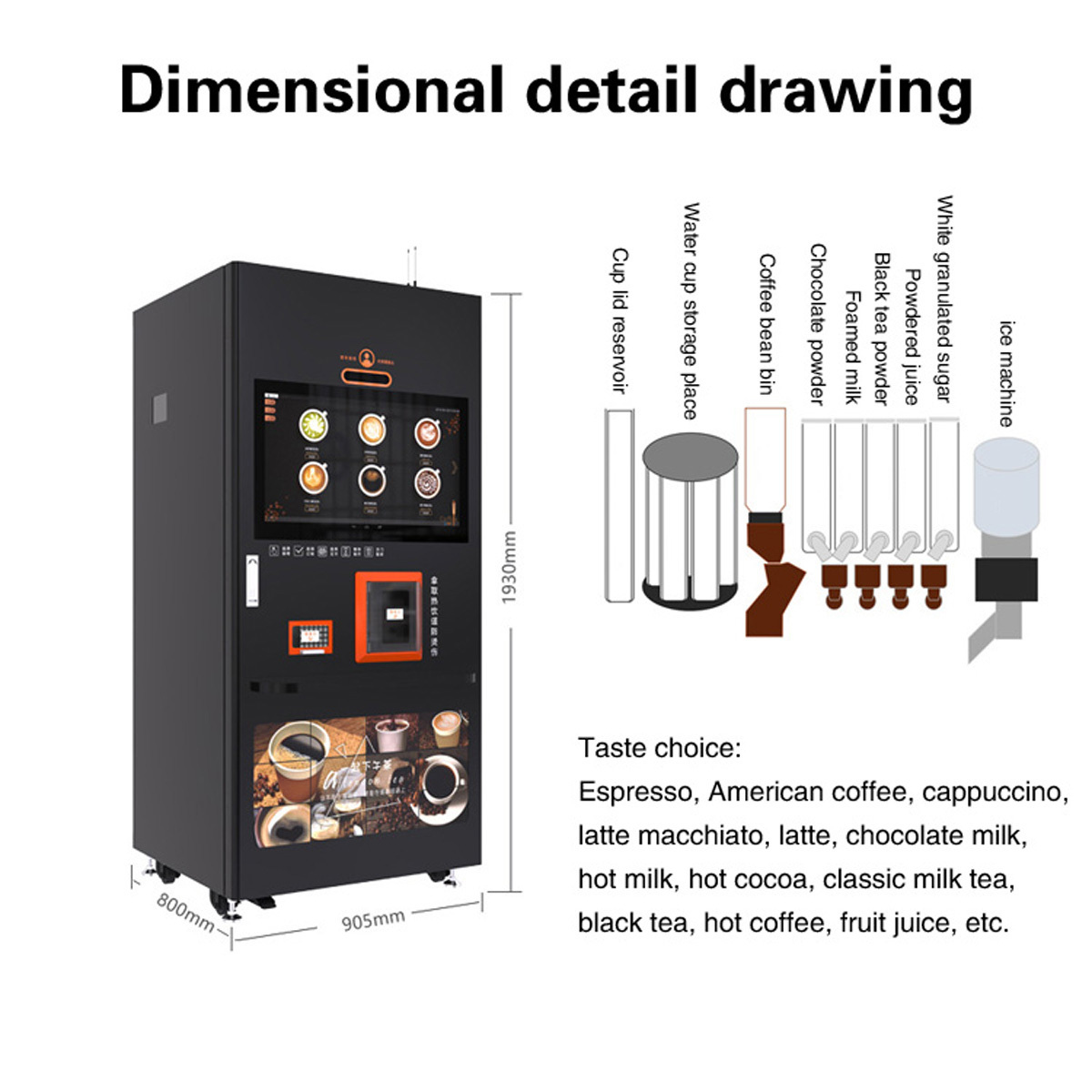 Bean To Cup Coffee Machine Coffee Vending Machine Freshly Ground Commercial Espresso Machine