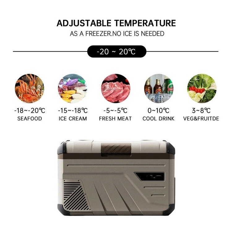 Outdoor Portable Refrigerator 35L Camping Electric Cooler Box Car Refrigerator Mini Fridge DC 12V / 24V AC100-240V