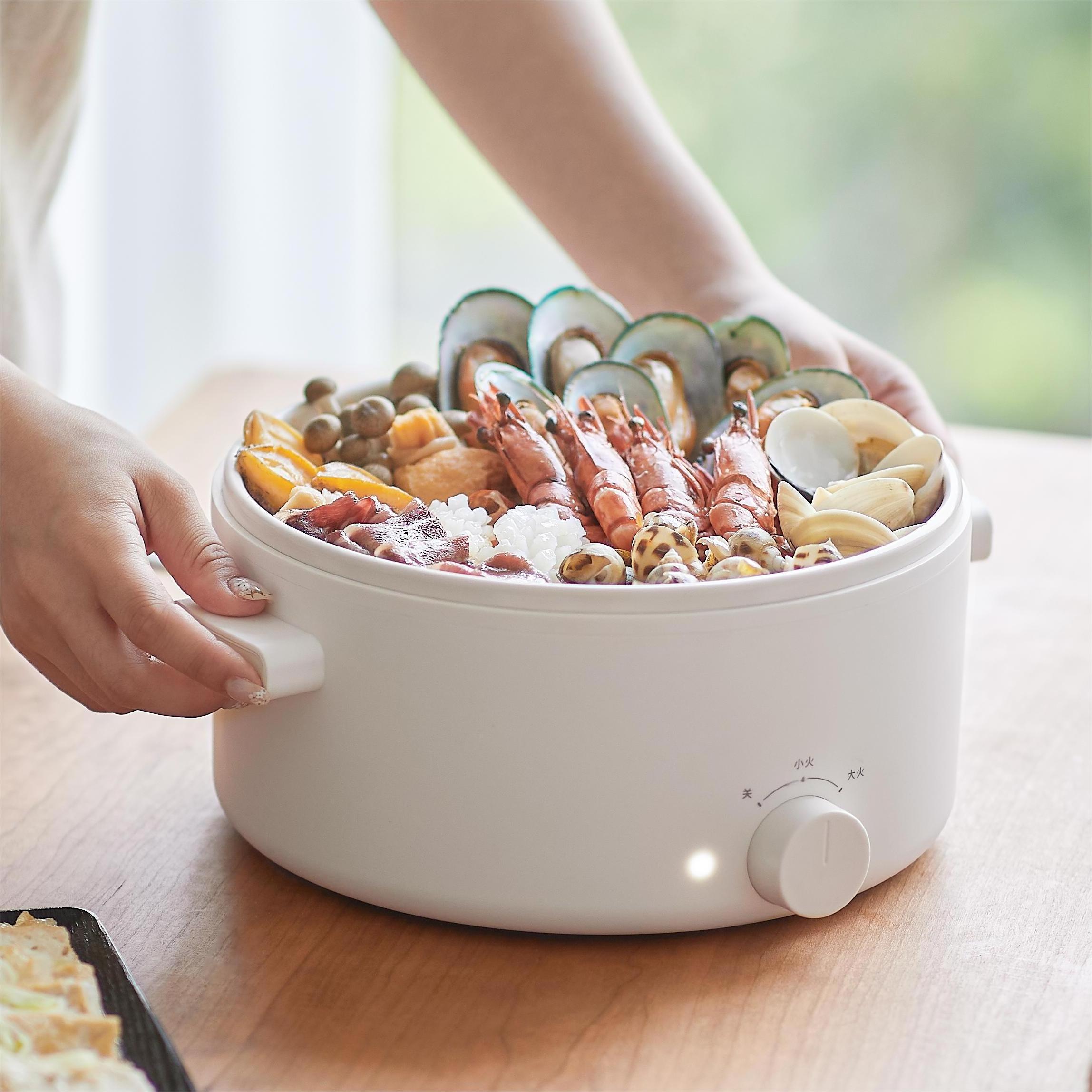 Multi Purpose Electric Cooker 3L Mini Electric Hot Pot With Non-stick Coating Home Electric Cooking Pot