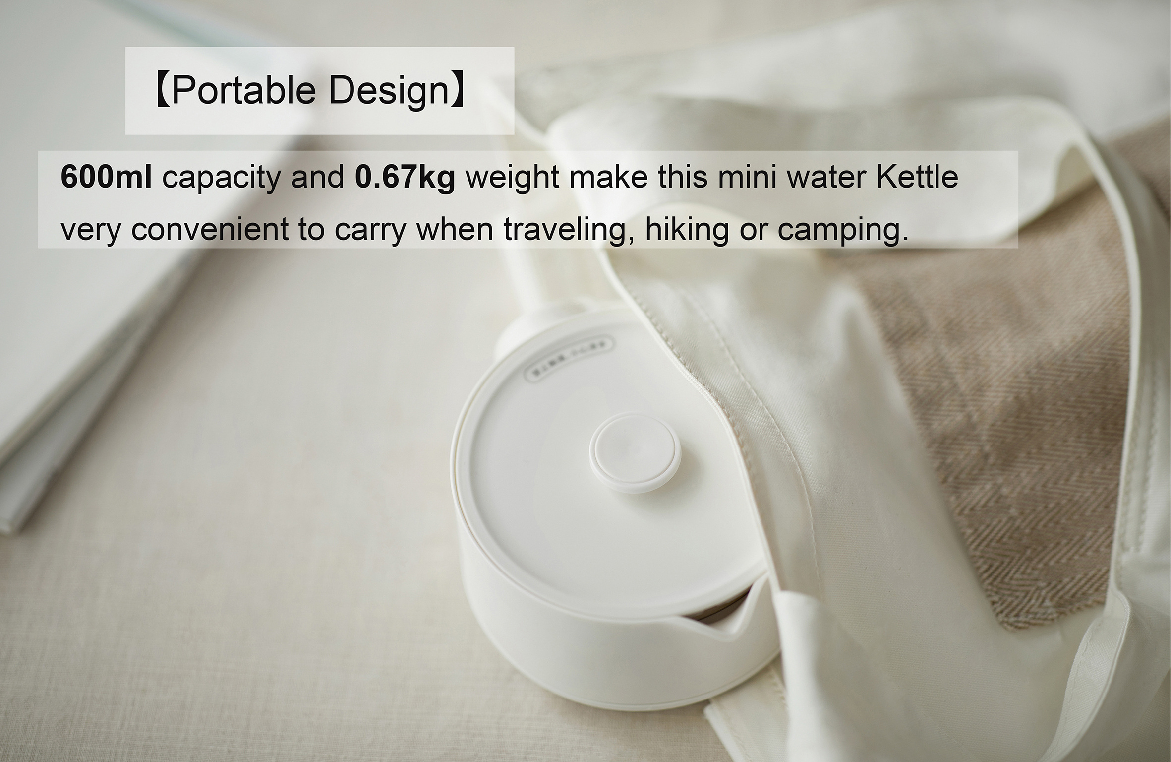 Travelling Electric Kettle Silicone Foldable Water Kettles Leak Proof 600ml Travel Portable Mini Kettle for Household