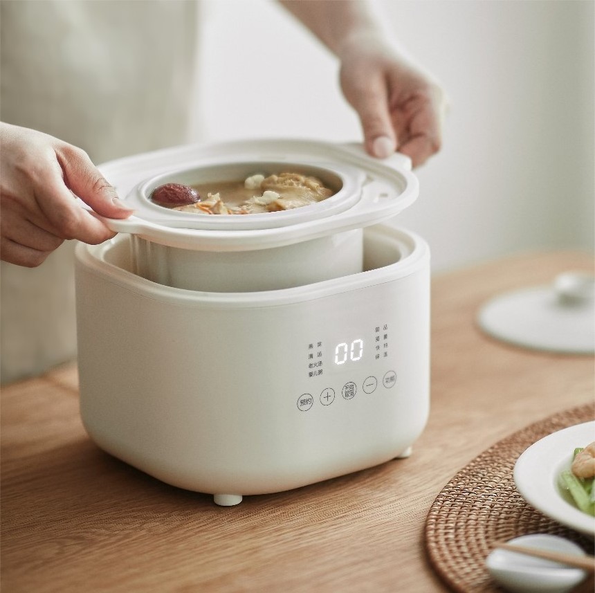 Mini 1L Automatic Electric slow cooker Multi cooker Ceramic Stew Health Porridge Pot