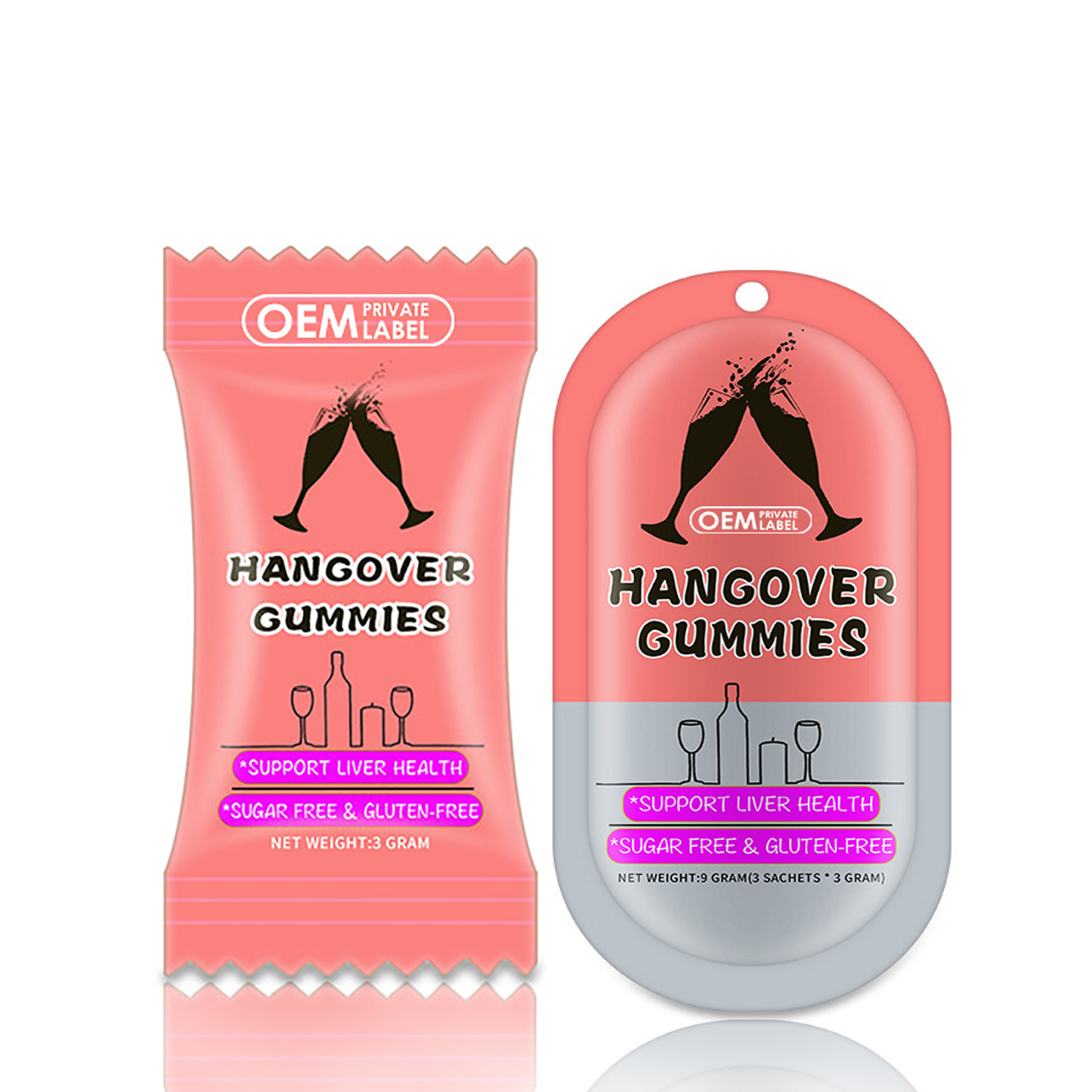 OEM Private Label Hangover Vegan Gummies Protect Liver Pueraria Extracts Anti Hangover Cure Gummies Relieve Alcohol Supplement