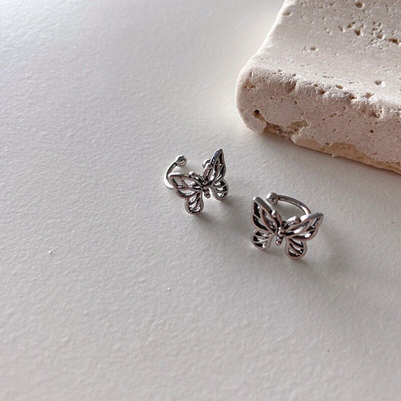 New fashion vintage metal hollow butterfly ear clips cute no piercing fake cartilage ear jewelry for women girls