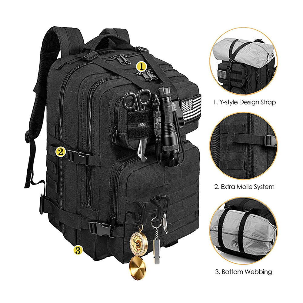 FREE SAMPLE Men's assault backpack 3 day survival gear 45L capacity 100% polyester Assault Pack