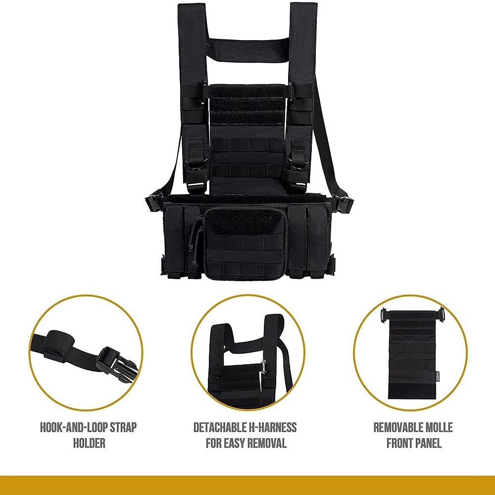 FREE SAMPLE Training Vest Chest Rigs Kit with Sewn-in Tool Pouch Lightweight Camouflage vest