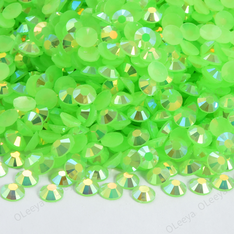 Oleeya Factory Wholesale ss6-ss30 All Size Jelly Flatback Stones Crystal AB Resin Rhinestones for Craft DIY Accessories