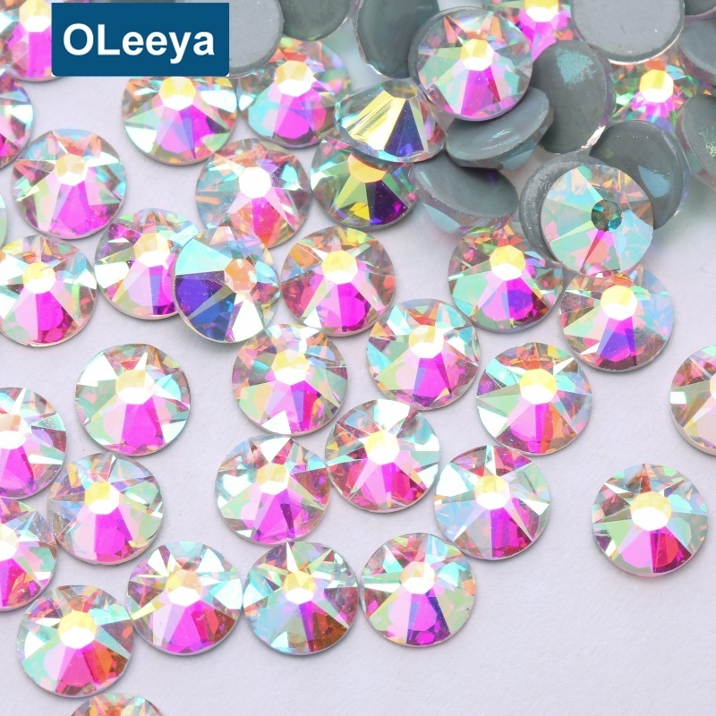 2088 Crystal AB German Intensive Glue SS16 Glass Flat Back Strass Crystal Wholesale Hot Fix Rhinestones For Bridal Wedding Dress