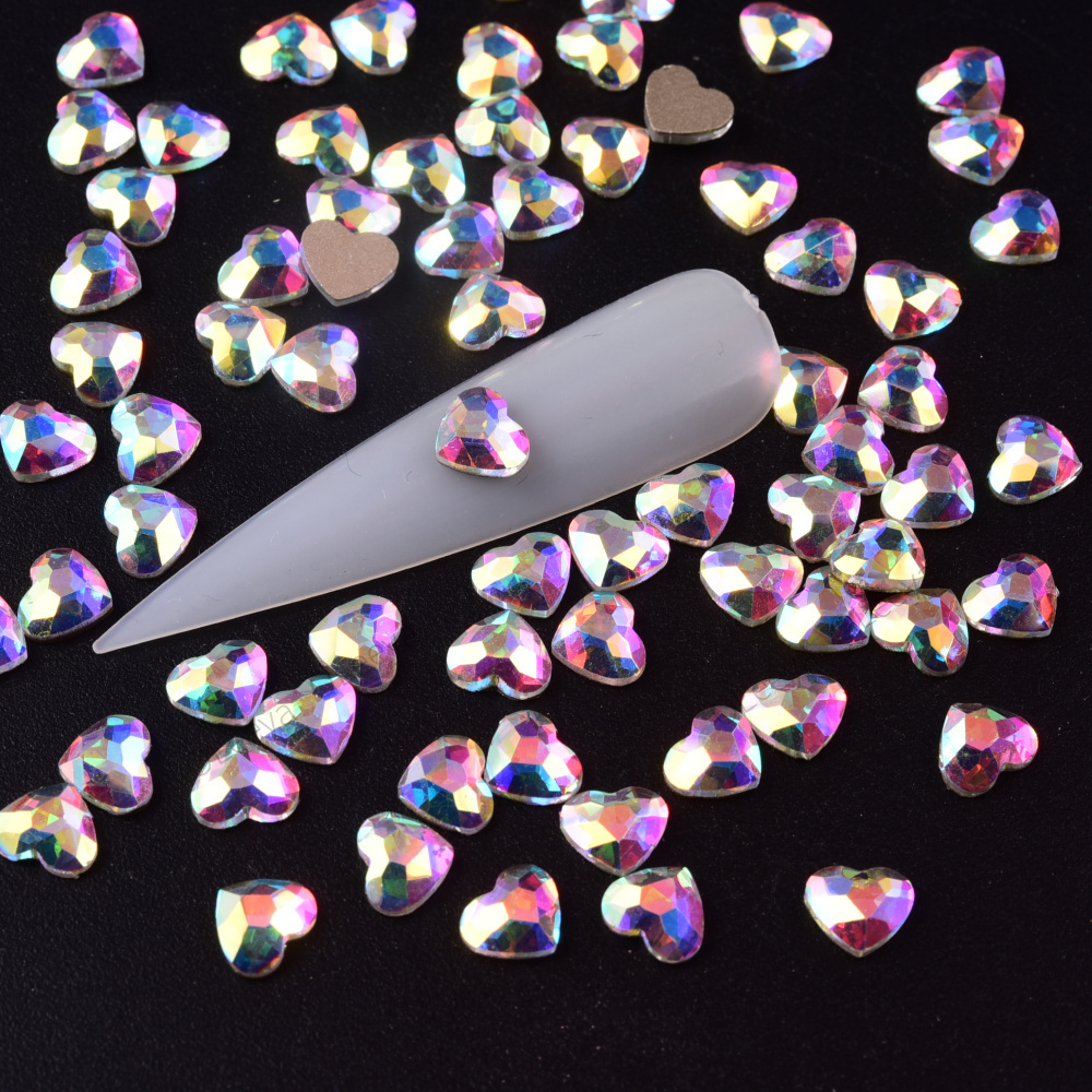 Wholesale Glass Flat Back Nails Stone K9 Fancy Craft Crystal 3D Pointback 6x8mm Ice Shape Nail Art Rhinestone for Jewelry Making