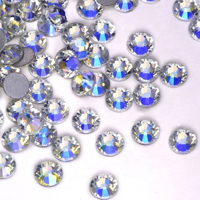 Factory Wholesale 2028 Same Cut Factes AB Crystal Glass Non Hotfix Rhinestone Flat Back Nail Rhinestones For Nail Art Garment