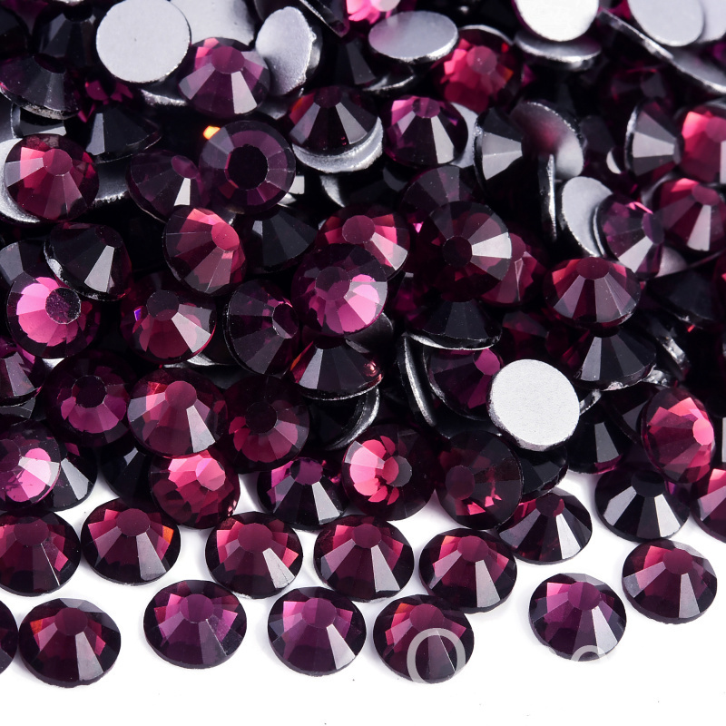 Oleeya Wholesale SS3-SS30 Heliotrope Crystal Stones Non Hotfix Strass  Purple Series Flatback Glass Rhinestones For Craft