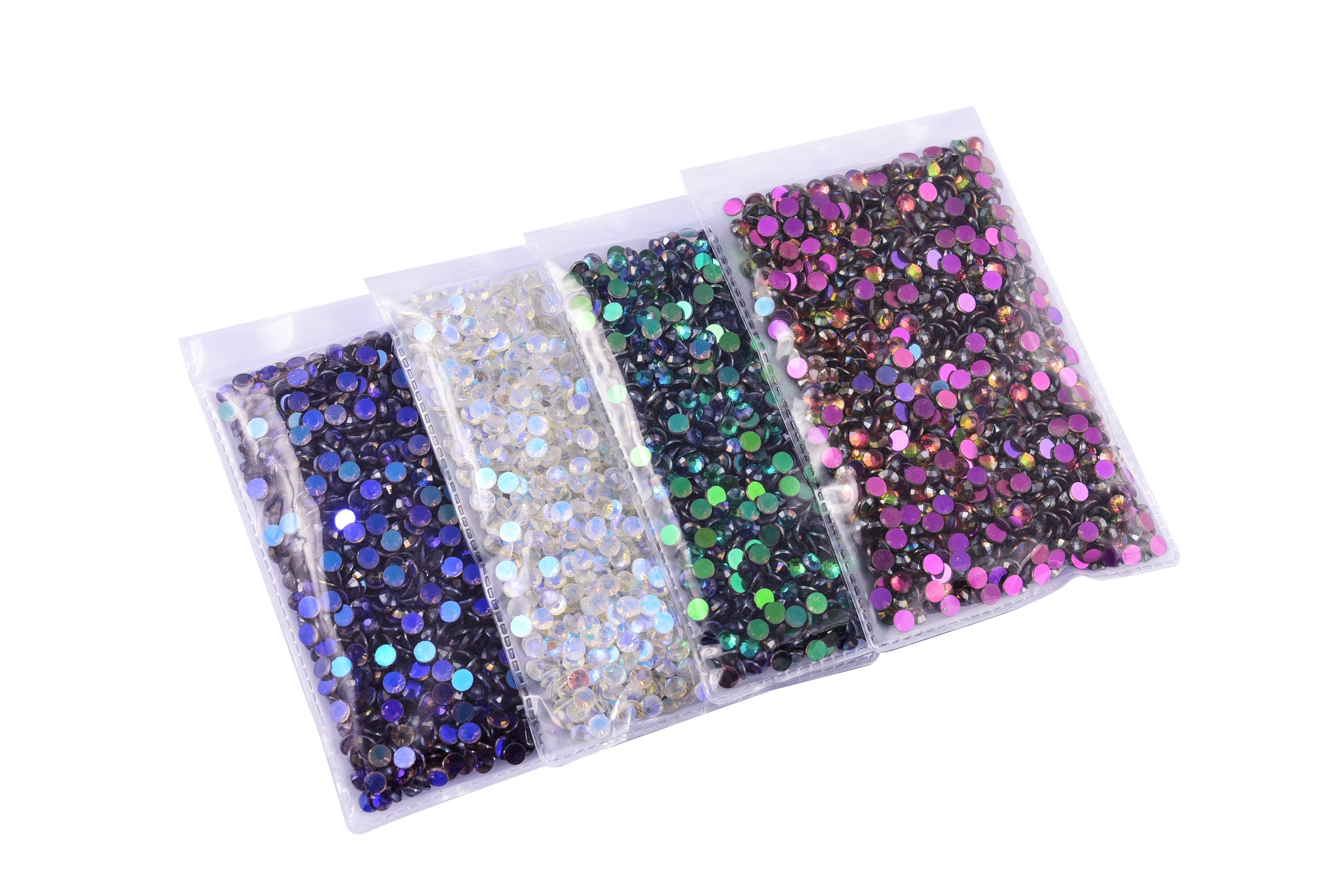 Oleeya Aurora Series Wholesale In Bulk 12 Cut Glass Quality Rhinestones  Crystals Flat Back Gem Rhinestone for DIY Tumbler Tooth