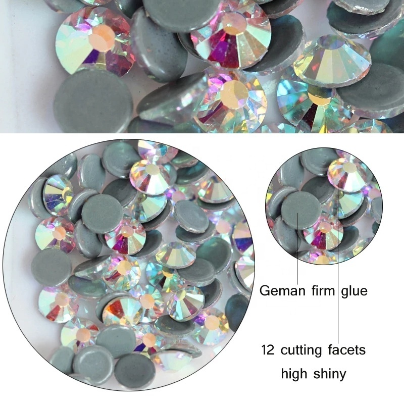 Oleeya Best Selling SS3-SS40 Multi Size Better DMC Crystal AB Rhinestone Glass Hotfix Crystal For Dressing Garment