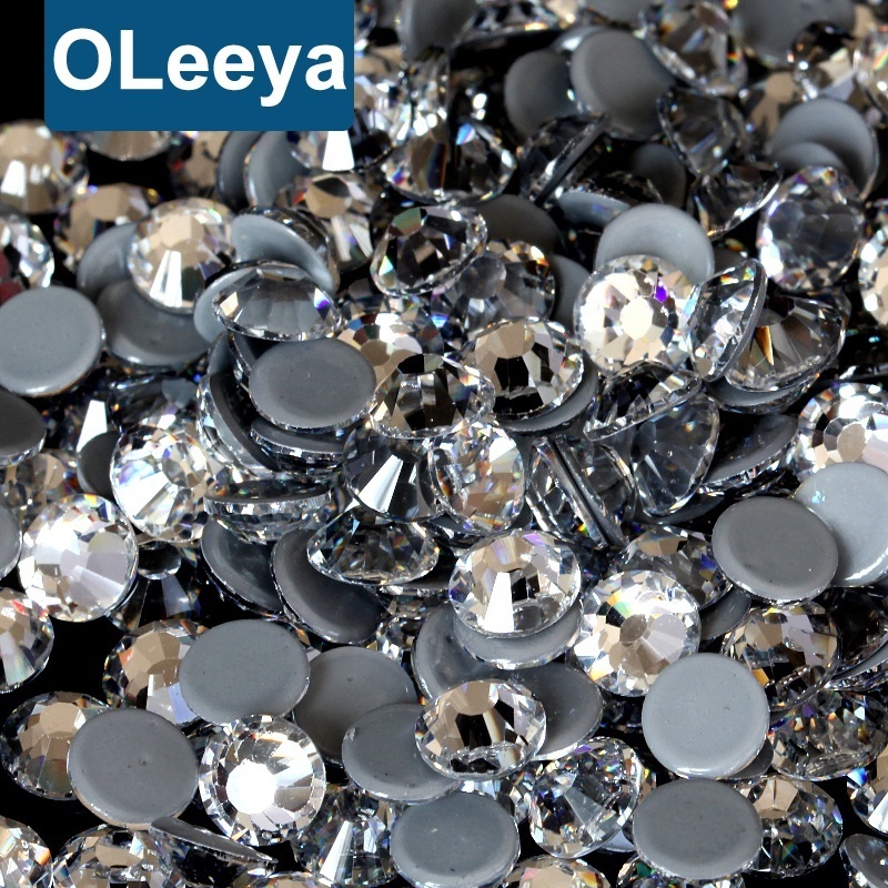 Oleeya Best Selling SS3-SS40 Multi Size Better DMC Crystal AB Rhinestone Glass Hotfix Crystal For Dressing Garment