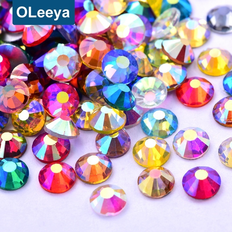 Factory Wholesale 2028 Same Cut Factes AB Crystal Glass Non Hotfix Rhinestone Flat Back Nail Rhinestones For Nail Art Garment