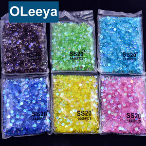 Oleeya Aurora Series Wholesale In Bulk 12 Cut Glass Quality Rhinestones  Crystals Flat Back Gem Rhinestone for DIY Tumbler Tooth