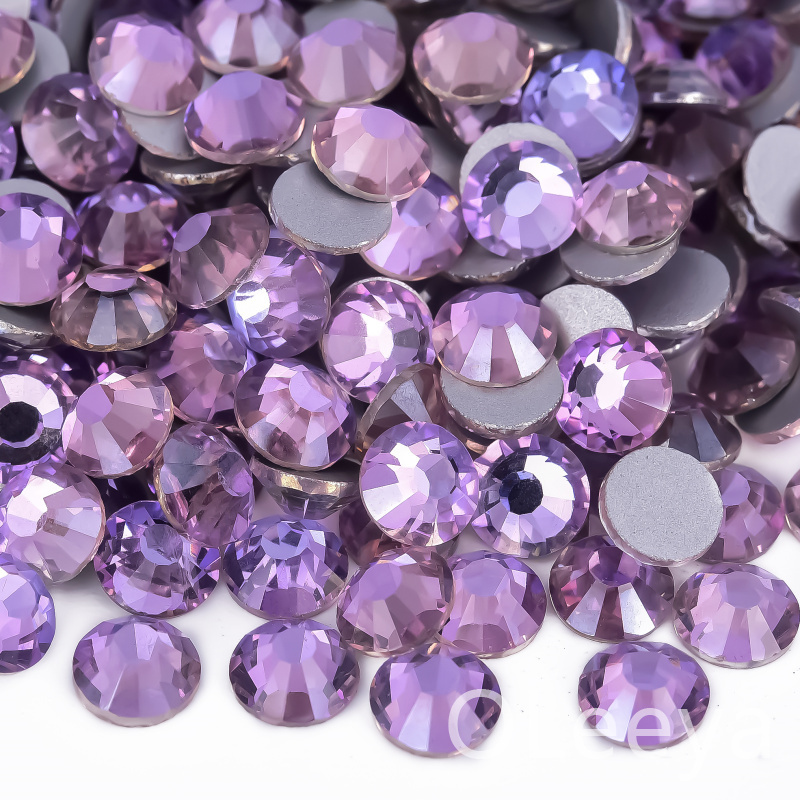 Oleeya Wholesale SS3-SS30 Heliotrope Crystal Stones Non Hotfix Strass  Purple Series Flatback Glass Rhinestones For Craft