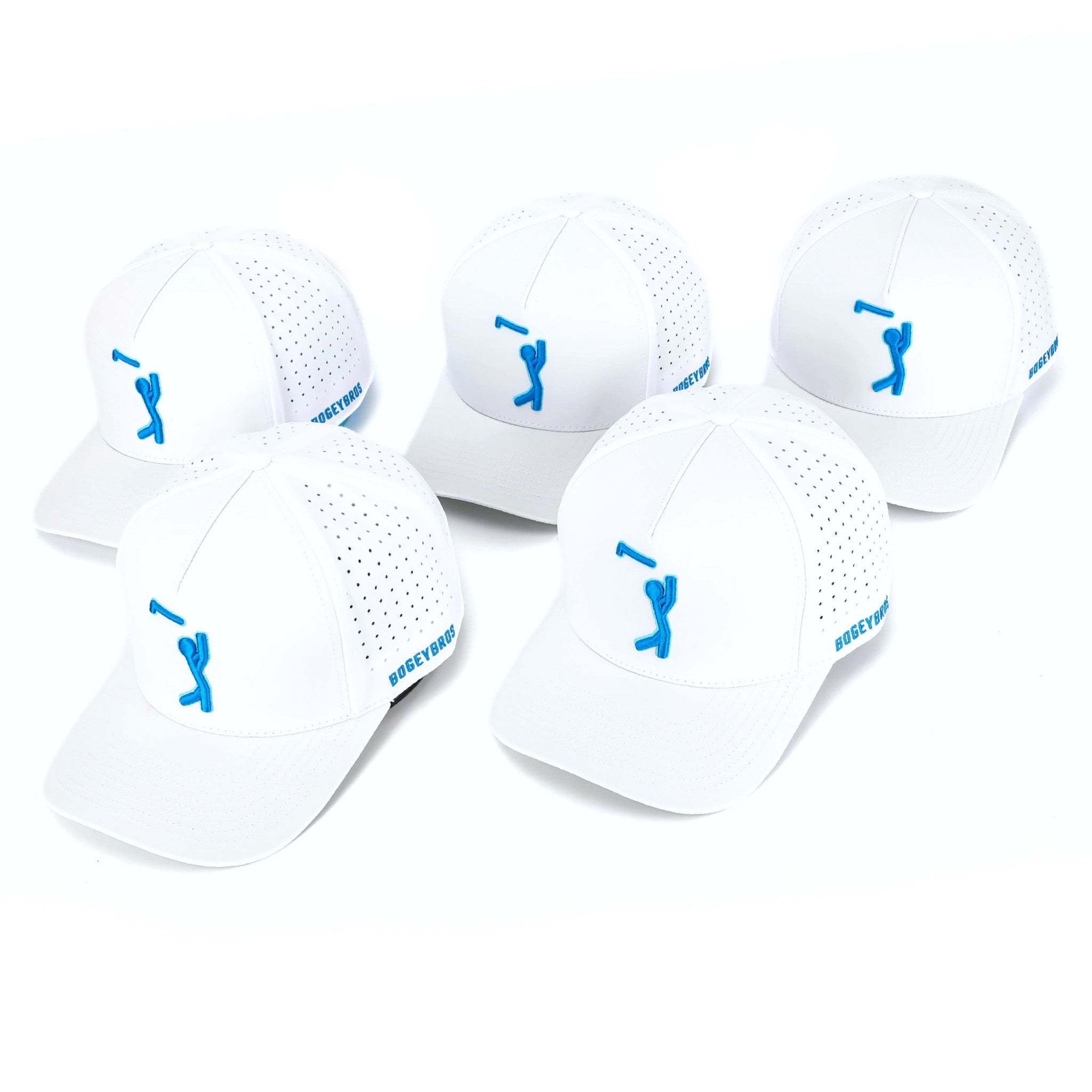 Wholesale Custom 3D Embroidery 5 Panel White Polyester Performance Sport Hat Men Women Embroidery Gorras Rope Baseball Cap