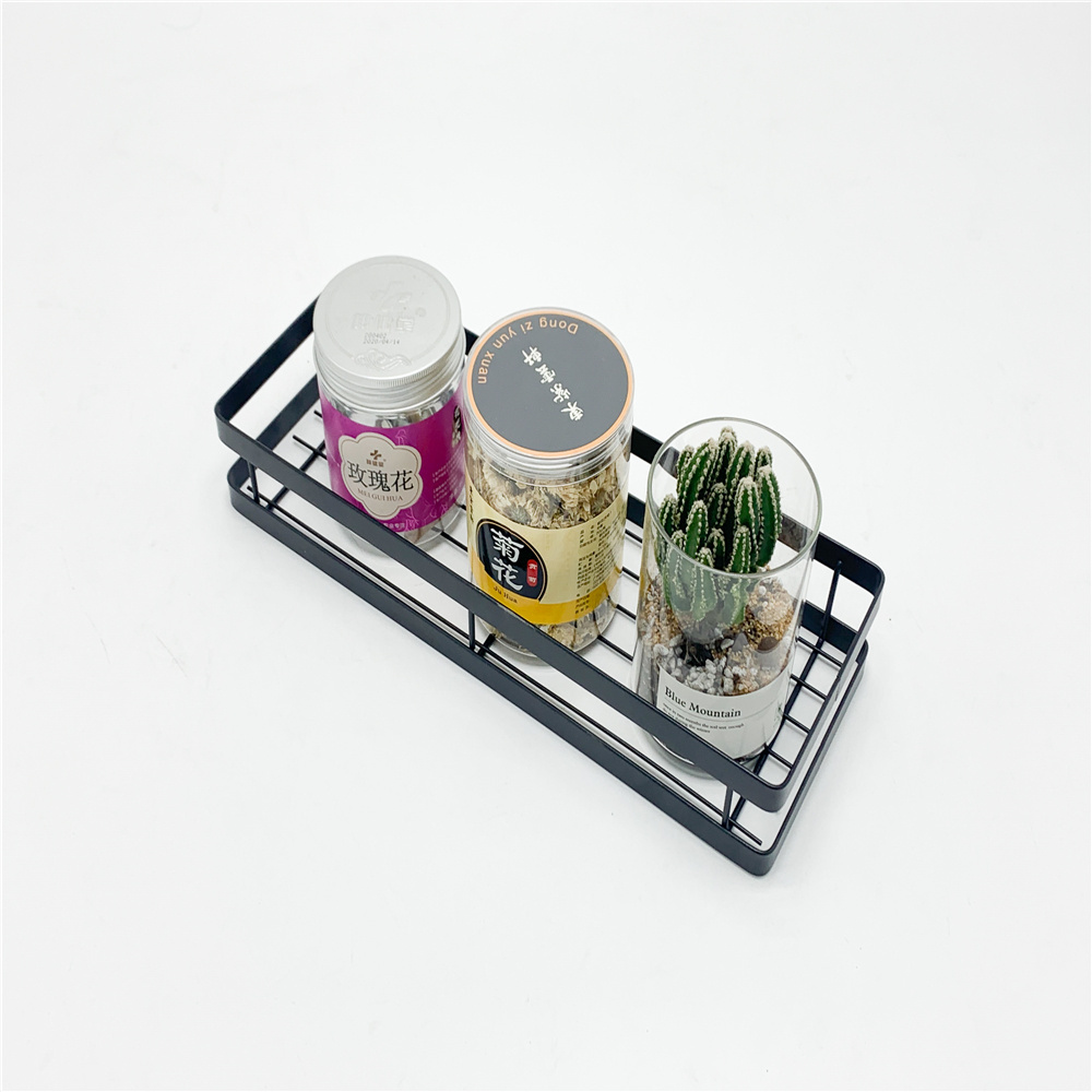 Wholesale No-Punching Wall Mounted Salt Spice Rack Kitchen Rack Wall-Hanging Style Storage Holder Rack