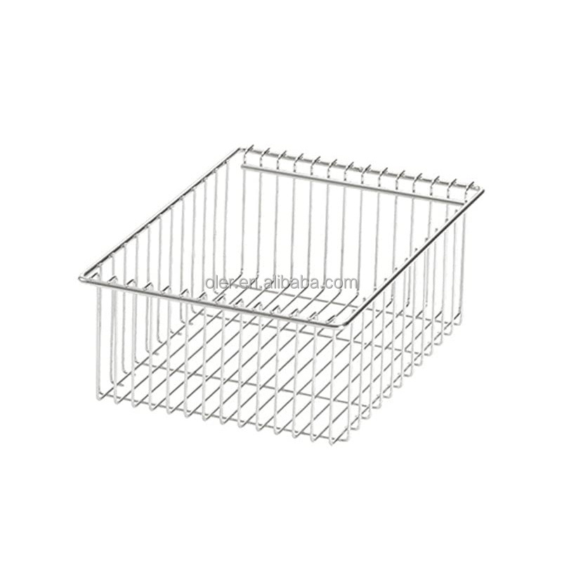 Customized Table Board Drain Basket Stainless Steel Wire Deep Mesh Tray Drainer Basket for Table for Camping