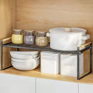 Wholesale  Kitchen Cabinet and Counter Storage Shelf Organizer Metal Iron Rack for Pantry Spice Pot