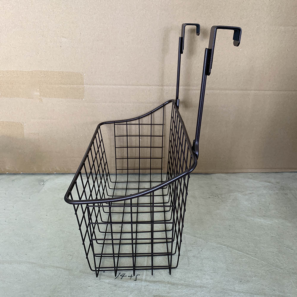 Good Price Metal Mesh Wire Storage Basket Over the Cabinet Door Hanging Basket Wall Metal Shelf Door Pantry Storage Rack