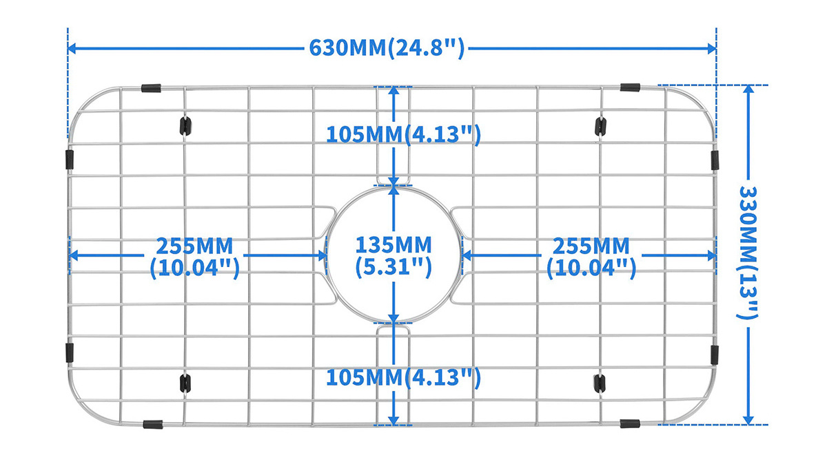 Custom Stainless Steel Kitchen Sink Grates Metal Sink Bottom Protector Mat Sink Grid