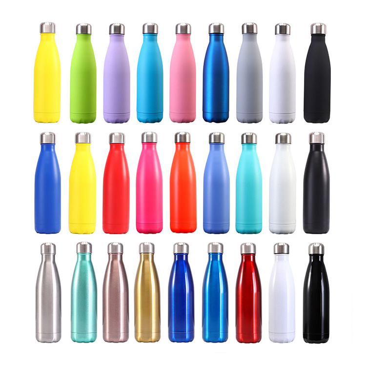 500ml Wholesale custom logo vacuum insulated Cola shaped double wall Stainless Steel Water Bottle