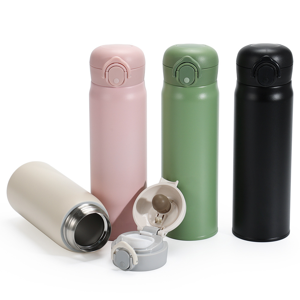 Eco friendly 500ml stainless steel insulated water bottle thermos flask Bounce cover water bottle for office