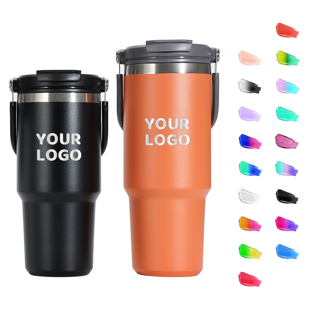 20oz 30oz 40oz Custom Logo Handle Travel Tumblr With Logo Stainless Steel Vacuum Insulation Mug