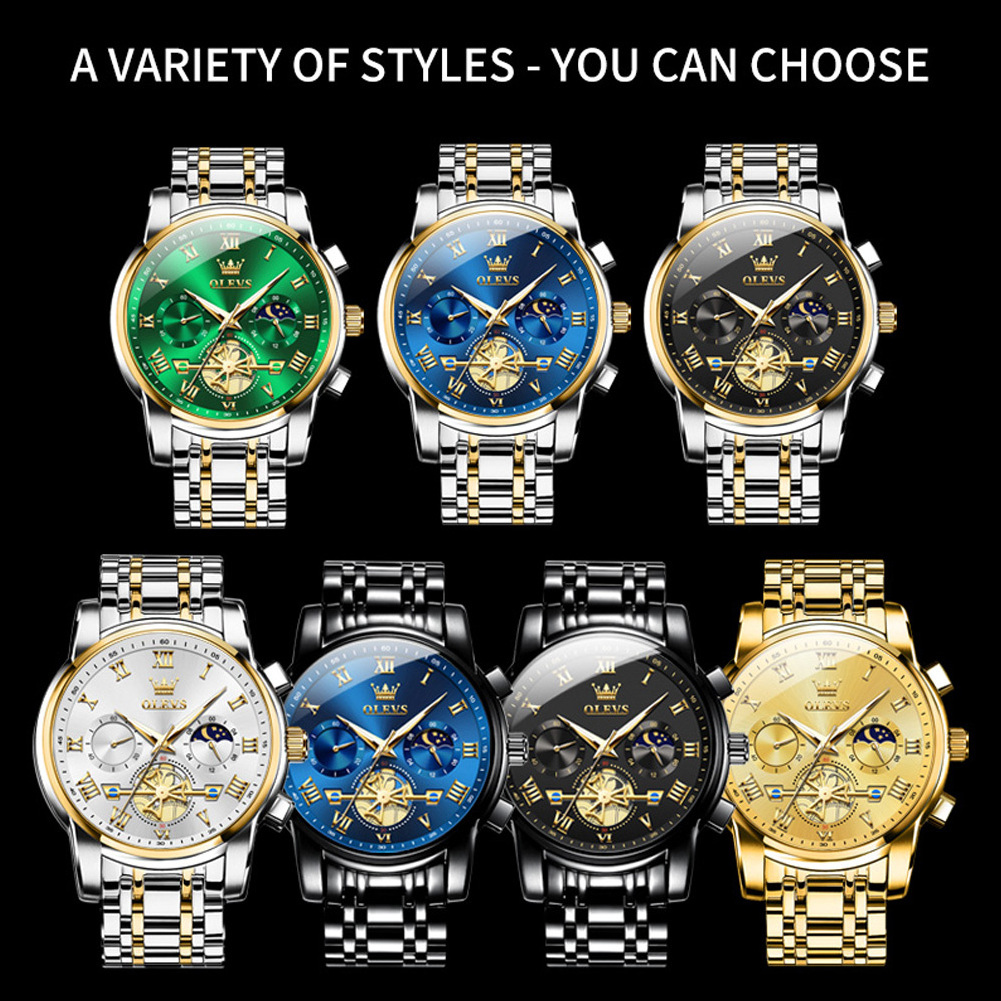 olevs 2859 wrist luxury wholesale gifts fashion tourbillon luxury steel business fashion men's watch Quartz watches