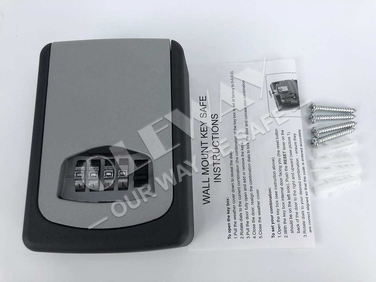 Combination lock design Zinc & Aluminium alloy key box lock wall mount key box