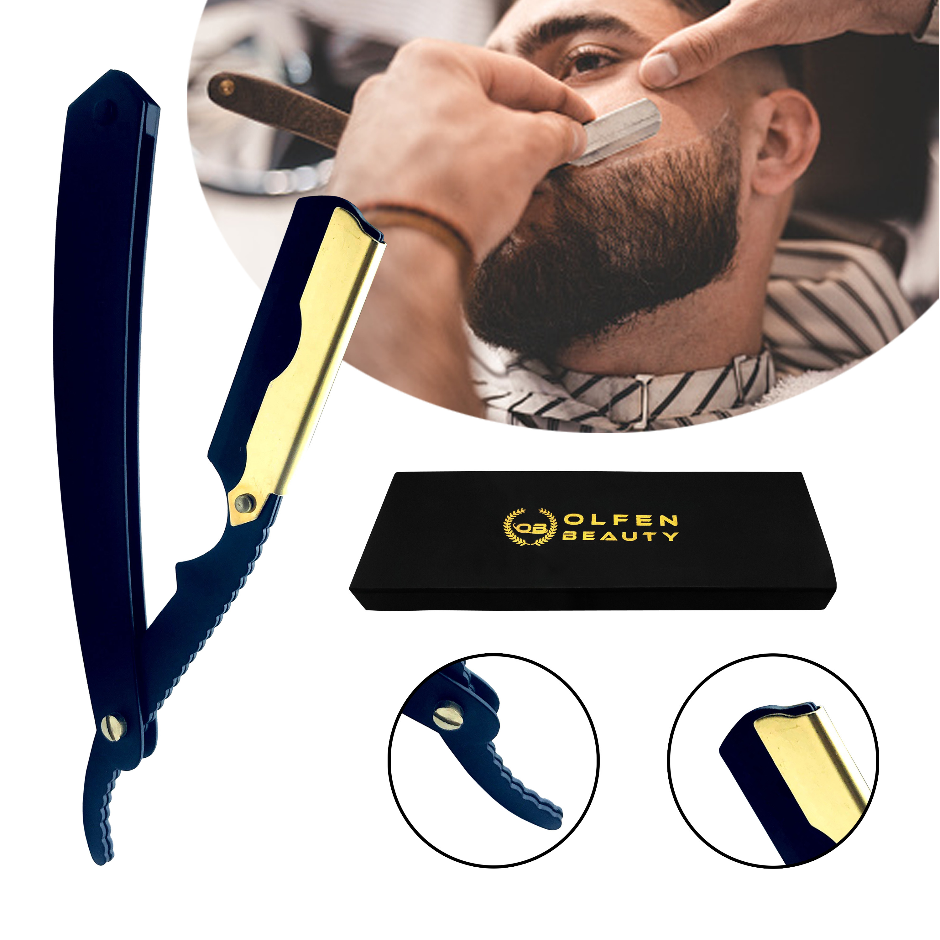 Wholesale Barber Supplies Professional Straight Cut Throat Salon Barber Razor Blade salon Razor For Barber Single Blade