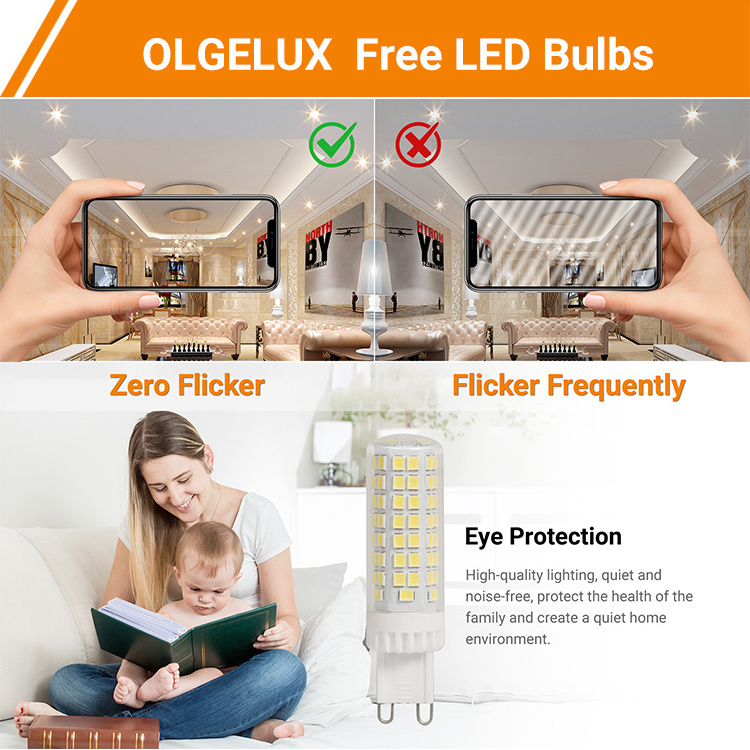 OEM/ODM High Efficiency Flicker-Free G9 Led Bulb AC120V Energy Conservation Dimmable 7W Ultra Bright 6500K Hotels Auto PC