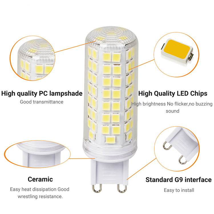 G9 LED Light Bulb  5W(50w 60W Halogen Equivalent)  Warm White 3000K LED Corn Lights for Home Lighting Chandelier Wall Sconces