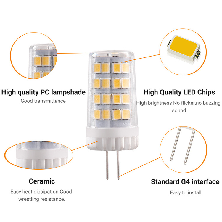 G4 Led Bulb 4w Replace 40w 35w Halogen Equivalent, 2700k Soft Warm White, Low Voltage Ac/dc12v