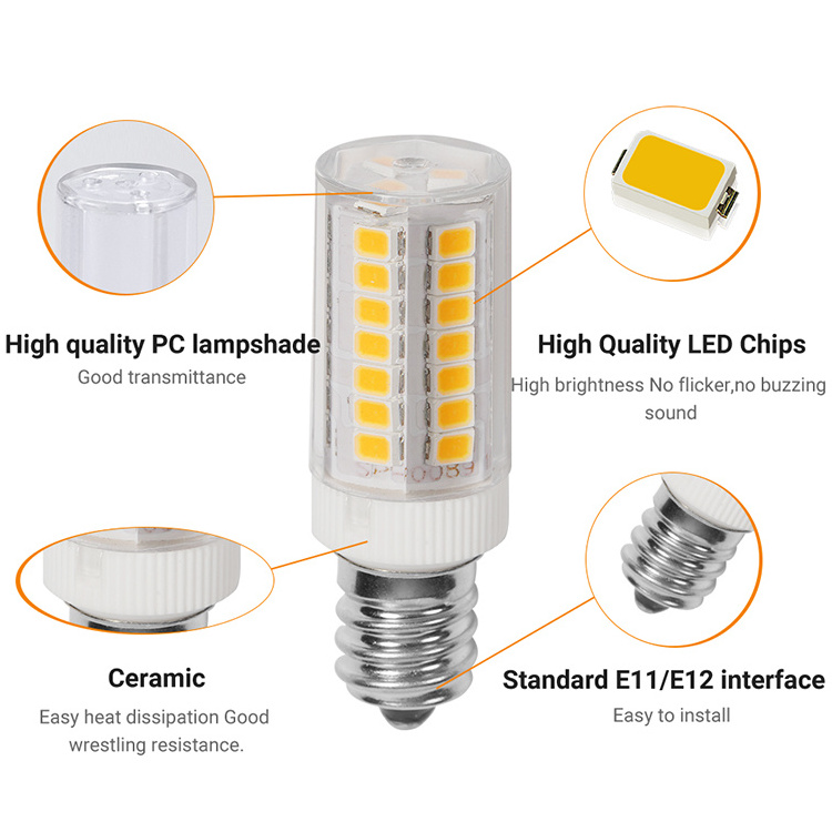 E12 E11 Led Corn Bulb 3000k Chandelier Bulb Decorative Candle E12 Base For Home Lighting Ac120v Light