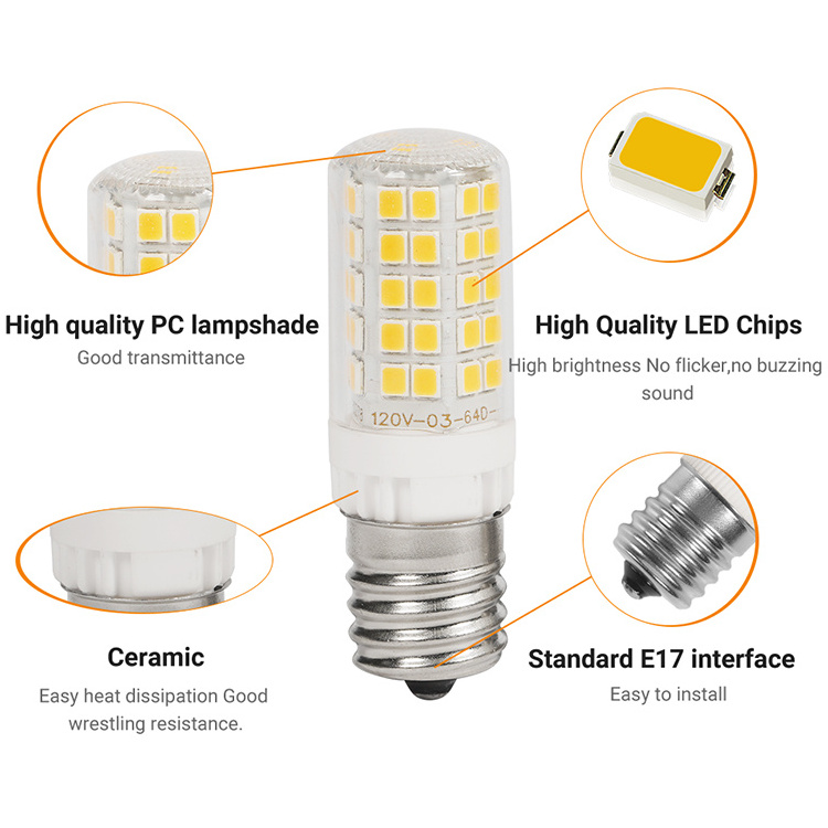 Hot Sale Dimmable China E17 5w 120v 600lm No Flicker Ceramics+pc Light