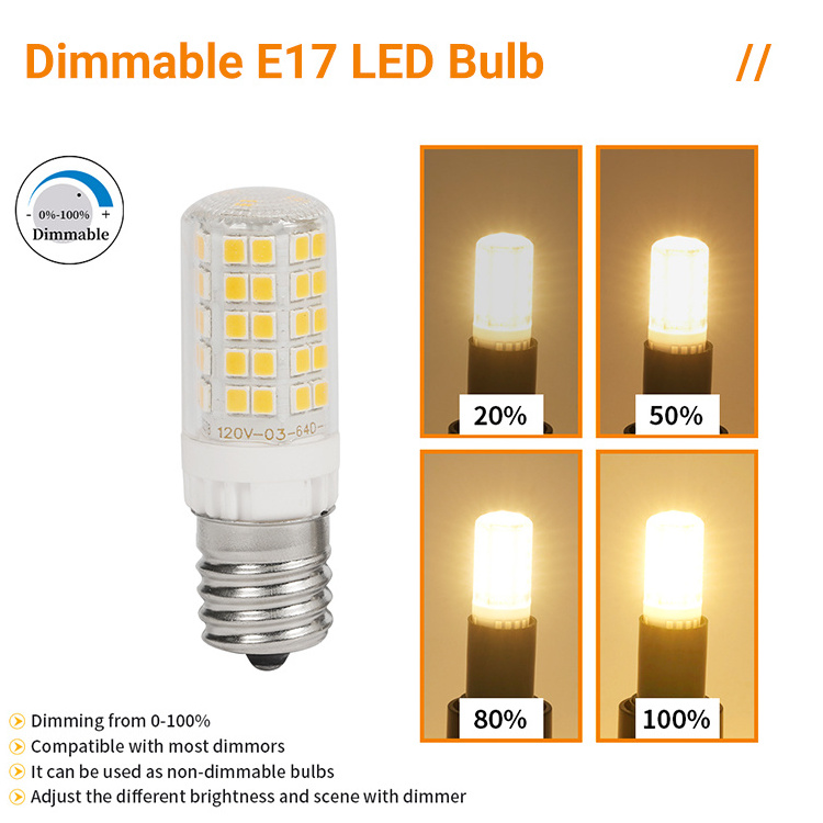 Hot Sale Dimmable China E17 5w 120v 600lm No Flicker Ceramics+pc Light