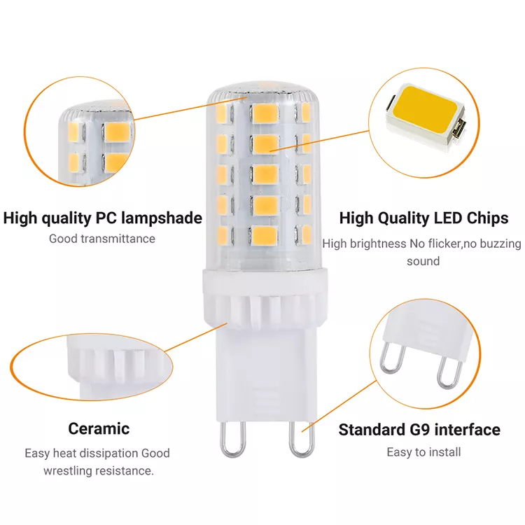 G9 LED Bulb 4W Equivalent 40 Watt Halogen 2700-6500K Soft Warm White for chandelier lighting indoor lighting