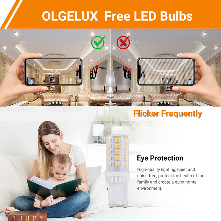 G9 LED Bulb 4W 480LM Chandelier Light Bulbs (40W Halogen Equivalent) E Energy Class,360 Beam Angle,NEW ERP EMC Standard