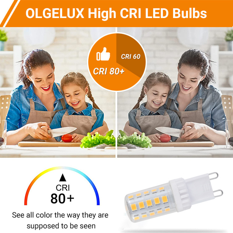 G9 LED Bulb 4W 480LM Chandelier Light Bulbs (40W Halogen Equivalent) E Energy Class,360 Beam Angle,NEW ERP EMC Standard