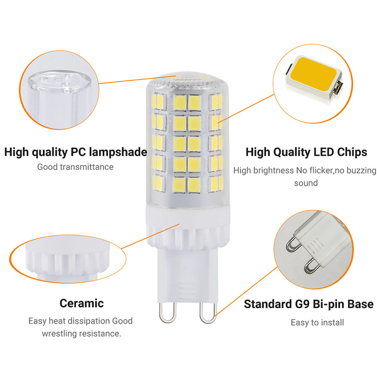 OEM/ODM Factory Price G9 Led Light Bulb 220V Halogen Equivalent Chandelier Lighting G9 Bi Pin Base Light G9 Bulbs