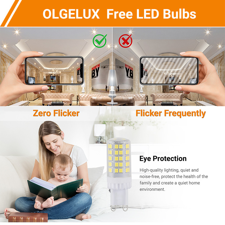 Hot Selling G9 220V LED Chandelier Light Bulb Flicker-Free Energy Saving Ceramic LED Corn Lights Indoor Use Edison Bulb 2700K