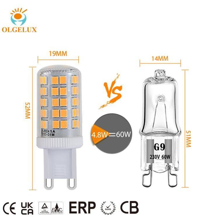 Hot Selling G9 220V LED Chandelier Light Bulb Flicker-Free Energy Saving Ceramic LED Corn Lights Indoor Use Edison Bulb 2700K