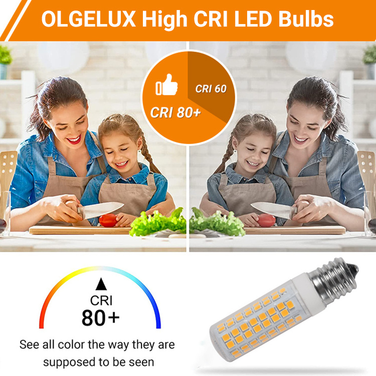 High Brightness Threaded Ceramic E17 Corn Lamp AC120V 8W 2700-6500K Warm Yellow White Cool White No Flicker E17 LED Bulb