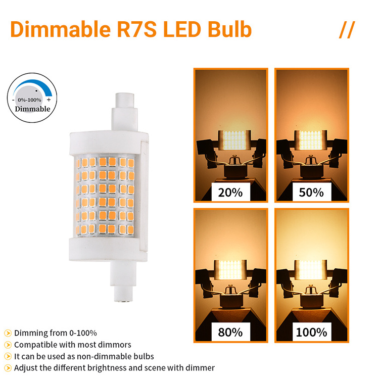 High Brightness SMD 2835 12.5W R7s LED Bulb 360Degree Corn Lamp for Flood Housing 78MM