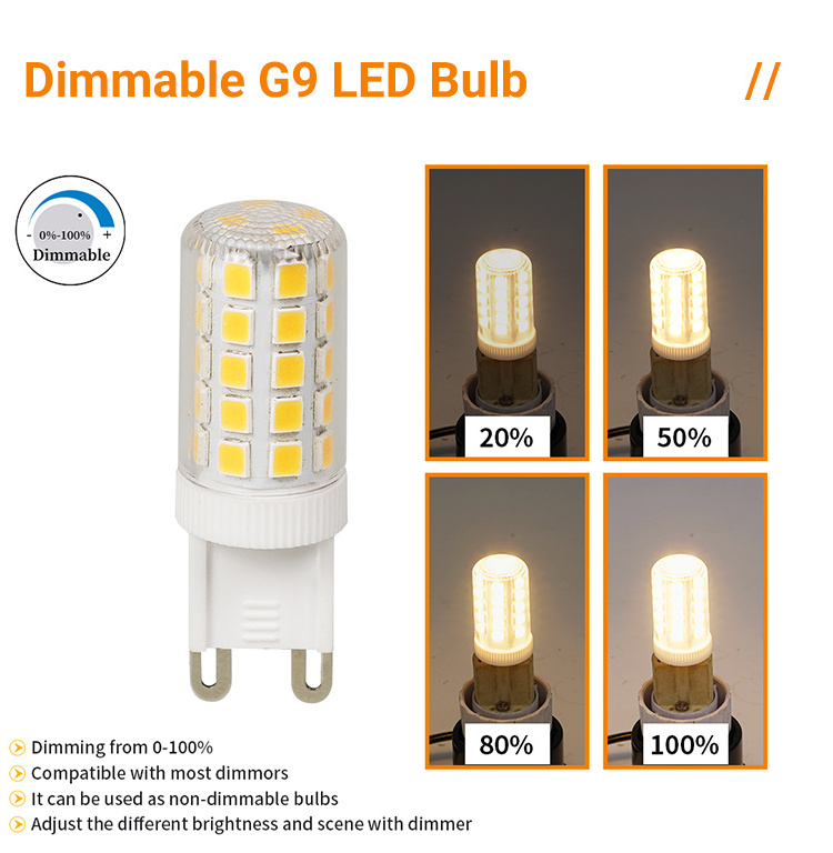 G9 Led Bulb Manufacturer 4w 400LM Ceramics+pc High Brightness Light Warm White 3000k Positive White 6000k