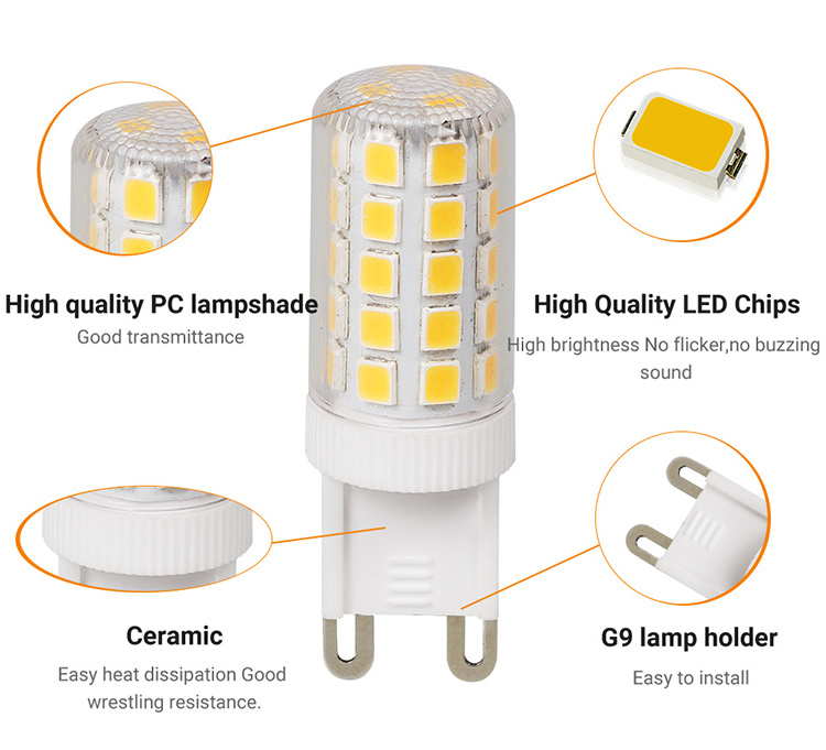 G9 Led Bulb Manufacturer 4w 400LM Ceramics+pc High Brightness Light Warm White 3000k Positive White 6000k