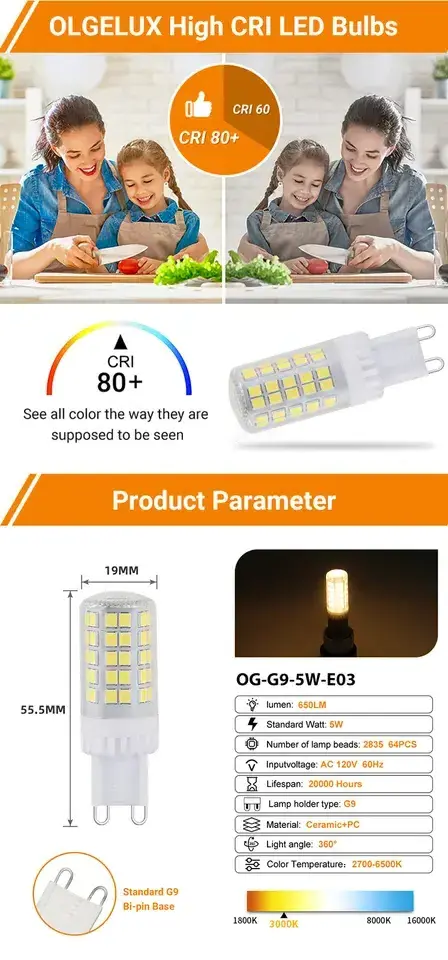 Popular Hot Sell Flower Style G9 Led Bulb Manufacturer 5w 650LM AC120V Indoor Lighting Led Corn Lamp Bulb